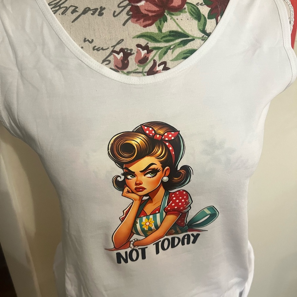 White Graphic Women's Top